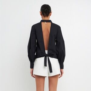 NWT Grey Lab Backless long sleeve shirt in white